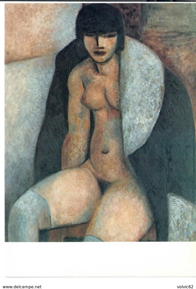 CP Marcel Gromaire Nu Au Manteau 1929 Femme Nue - Malerei & Gemälde