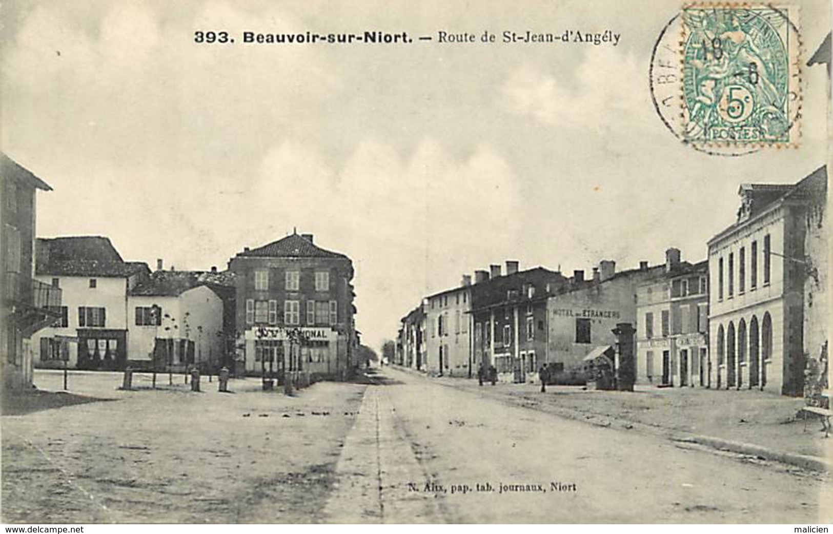 - Deux Sèvres -ref-A909- Beauvoir Sur Niort - Route De St Jean D Angély - Café National - Hotel Des Etrangers - - Beauvoir Sur Niort