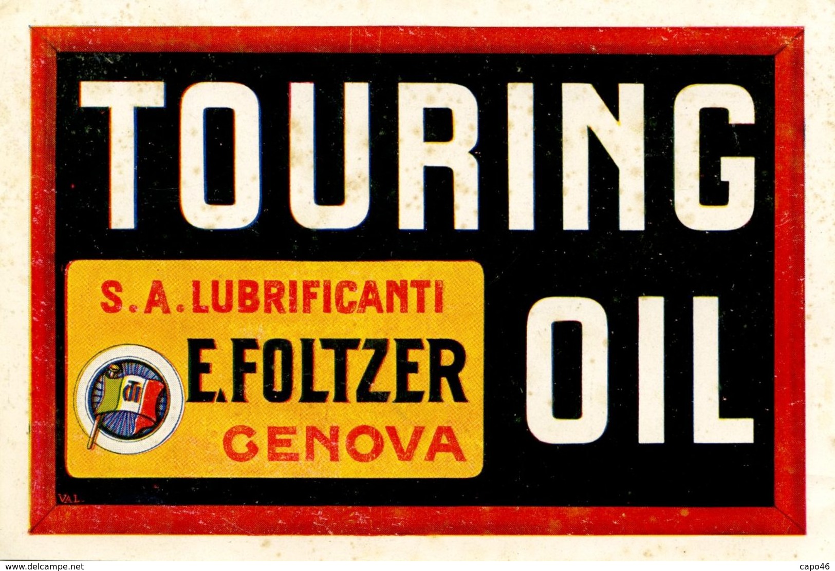 PUB 156 - PUBBLICITA LUBRIFICANTI TOURING OIL - 1926 - Pubblicitari