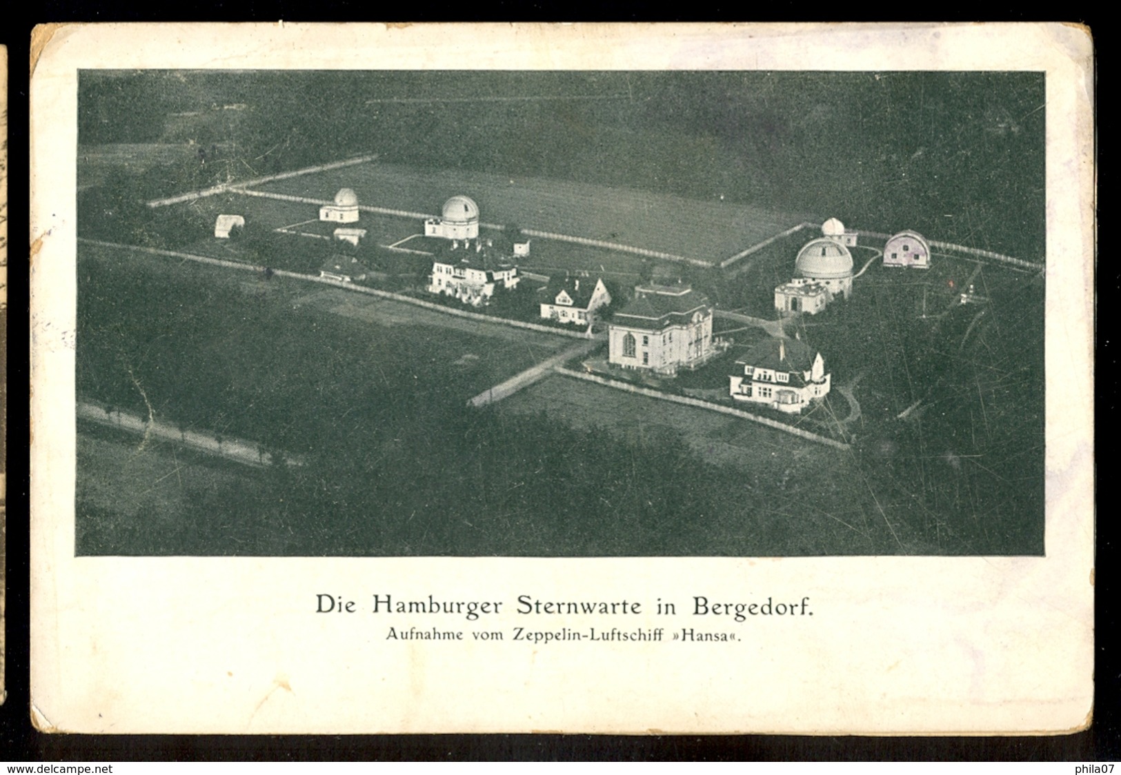 GERMANY - Die Hamburger Sternwarte In Bergedorf  Aufnahme Vom Zeppelin-Luftschiff Hansa / Postcard Circulated - Bergedorf