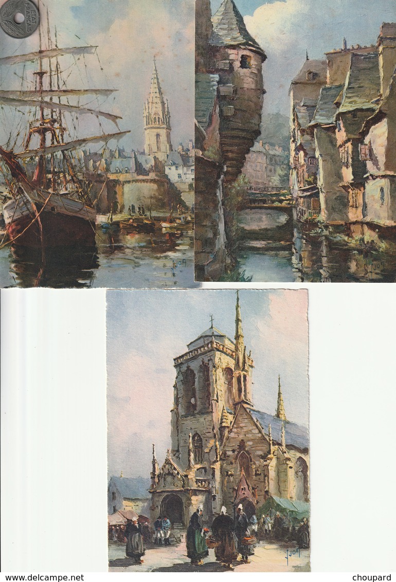 3 Cartes Postales Anciennes De QUIMPER  LOCRONAN ET SAINT MALO  Editions D'Art YVON - Quimper