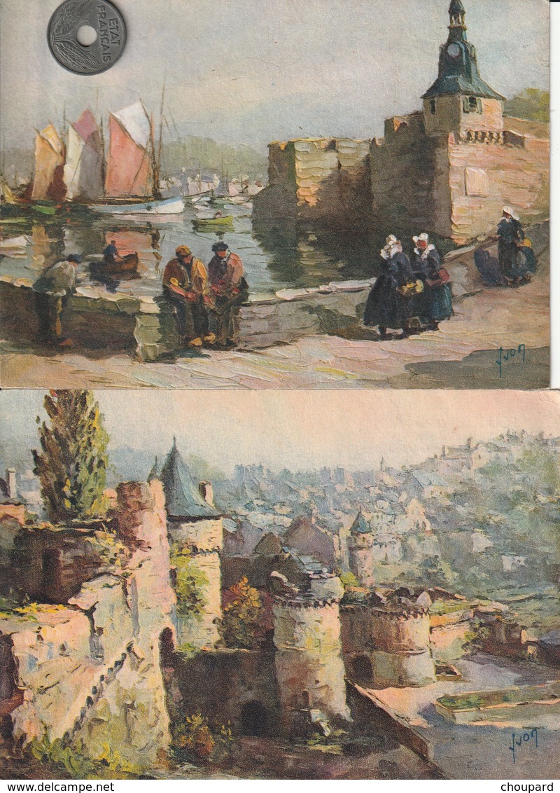 2  Cartes Postales Anciennes De   CONCARNEAU   ET FOUGERES  Editions D'Art YVON - Quimper