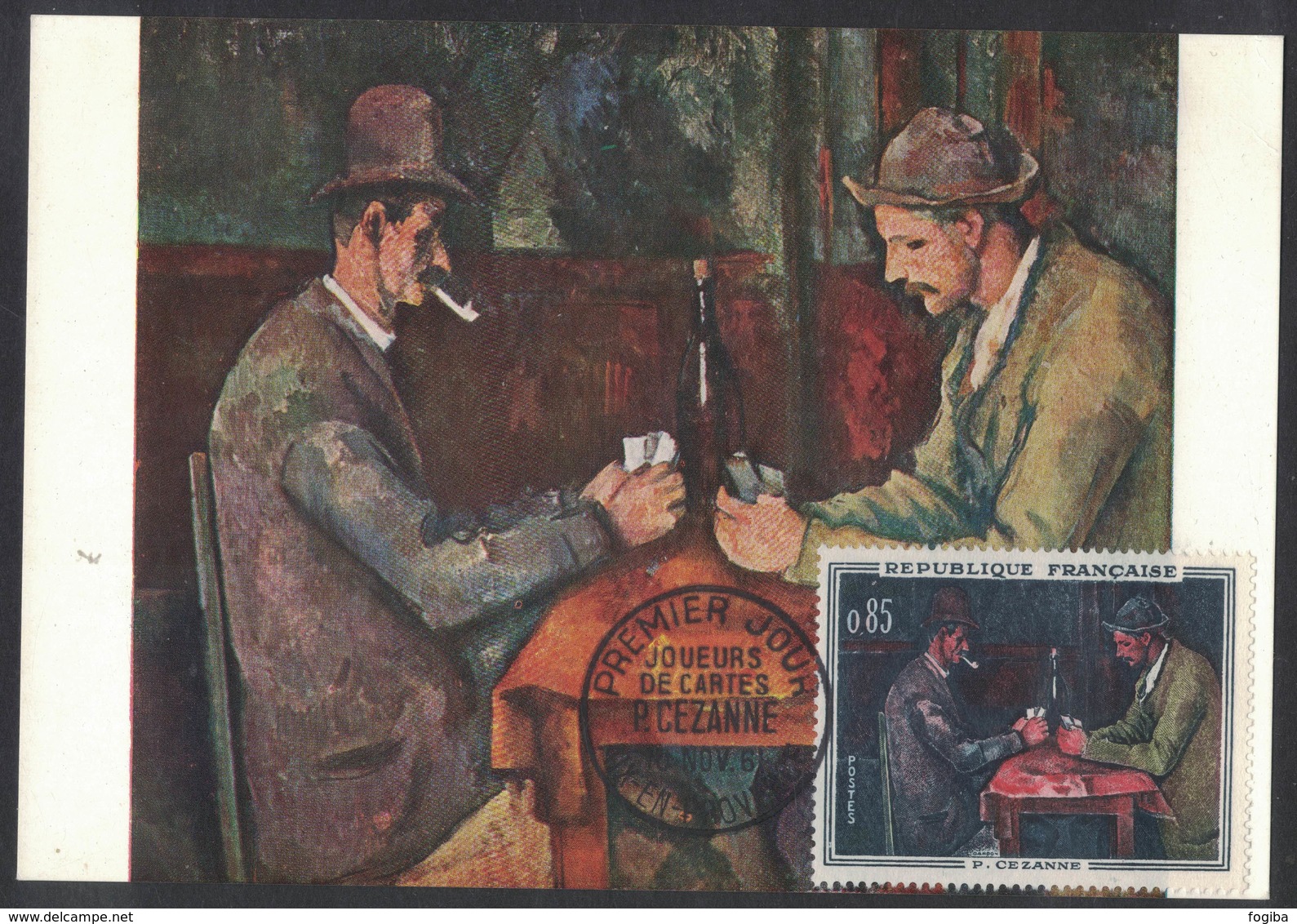 IZ468    CARTE 1er JOUR... PAUL CEZANNE "Les Joueurs De Cartes" 1961 - 1960-1969