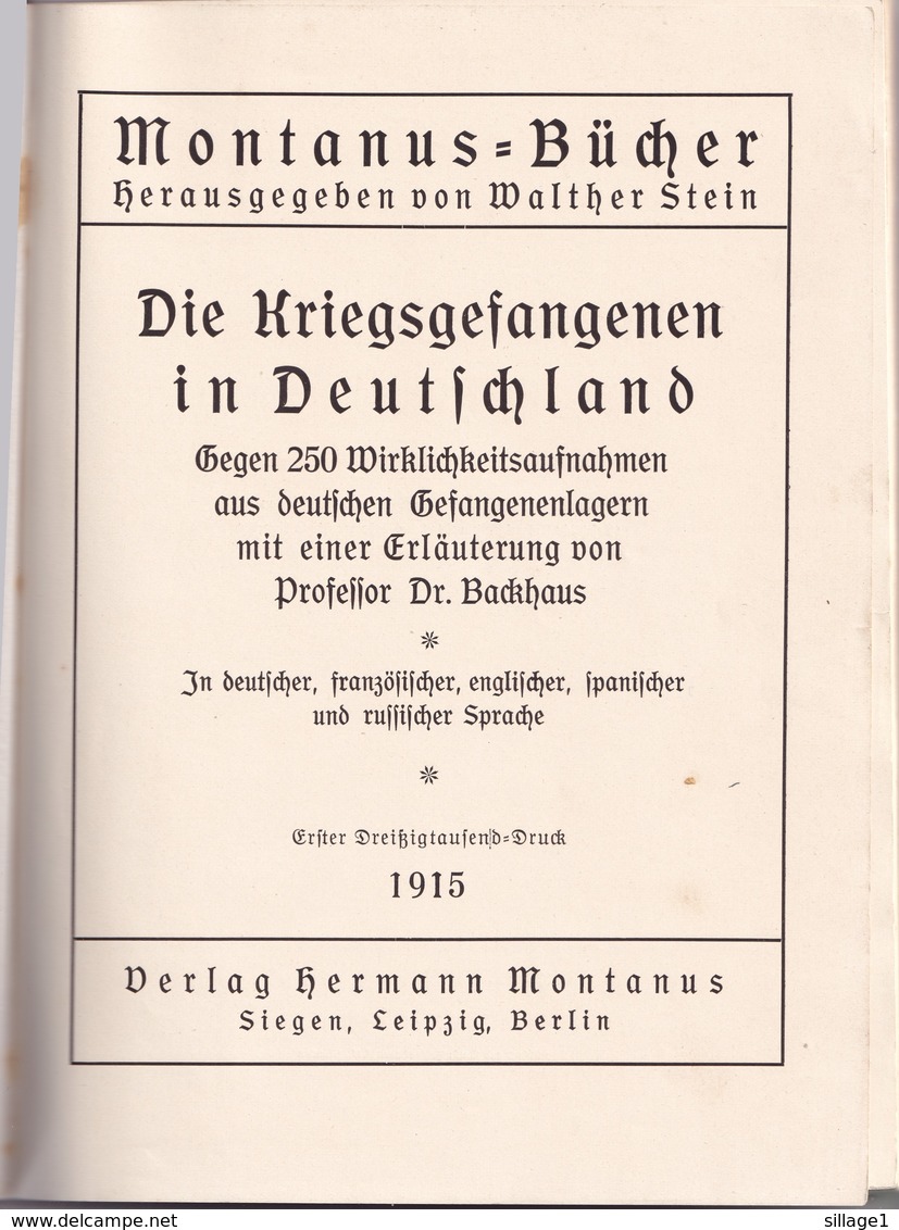 Livre > Allemand > Histoire >  Guerre Mondiale > 1914-1918 > 1915 > Les Camps De Prisonniers De Guerre En Allemagne - 5. Guerre Mondiali