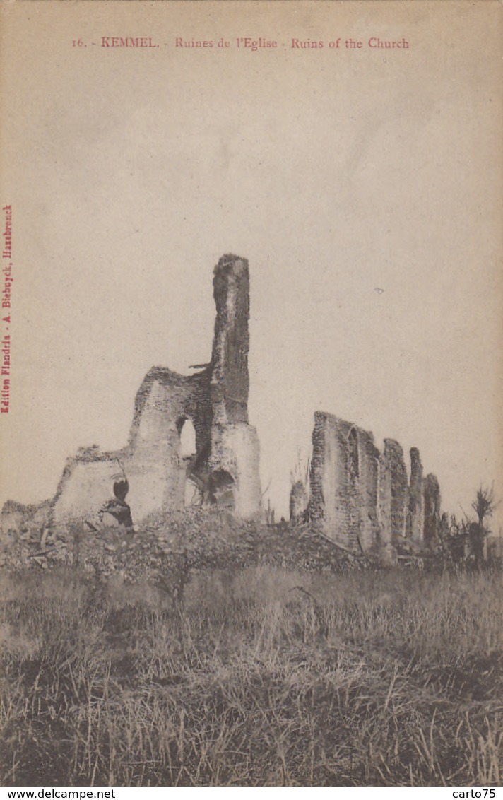 Belgique - Kemmel - Guerre 14-18 - Ruines De L'Eglise - Edition Flandria - Heuvelland