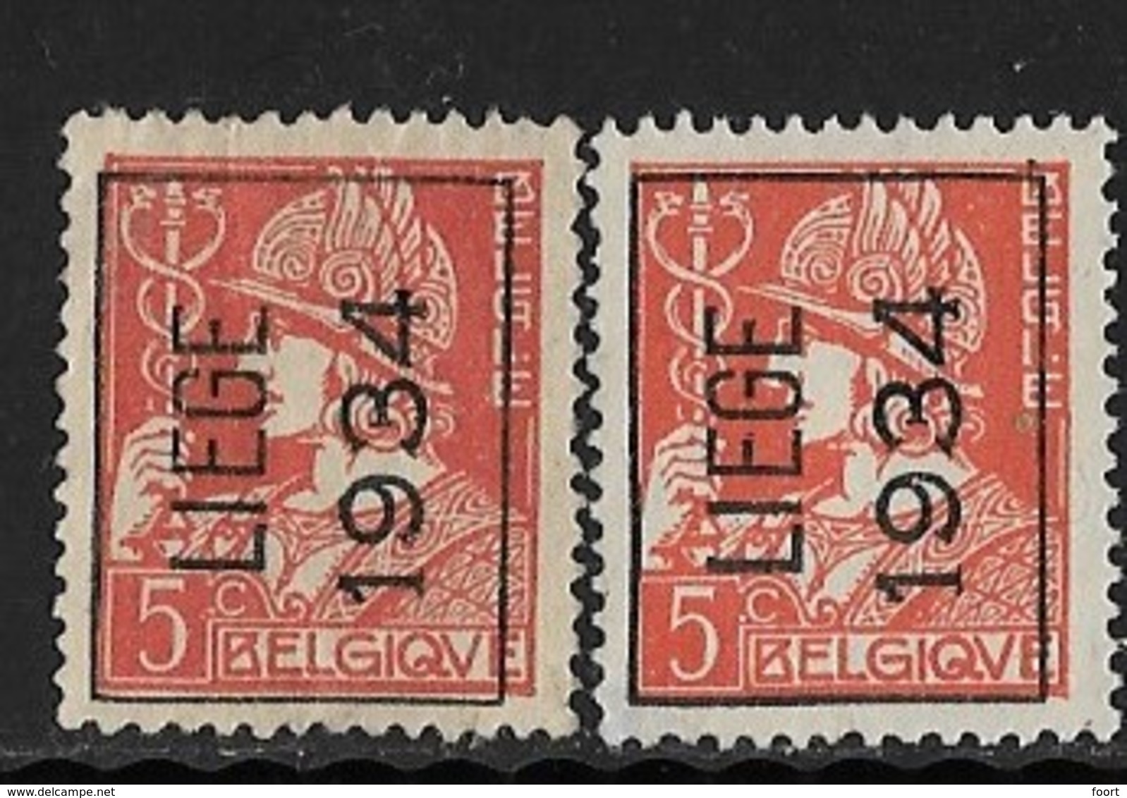 Luik 1934 Nr. 281A 2 Kleuren - Typos 1932-36 (Cérès Et Mercure)