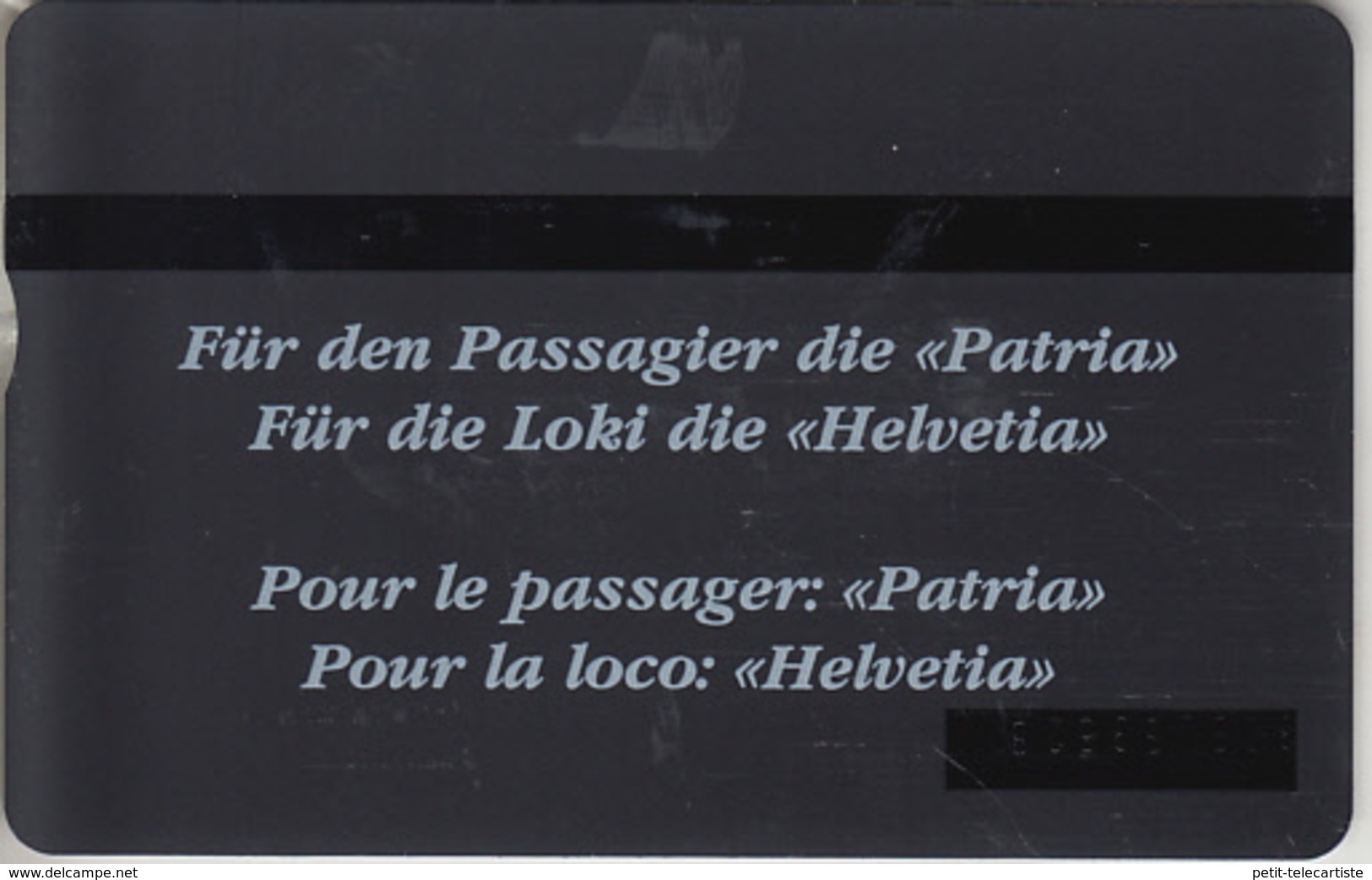 SUISSE - PHONE CARD - TAXCARD-PRIVÉE * RARE ***  TRAIN - ZUG &  *** - Suisse