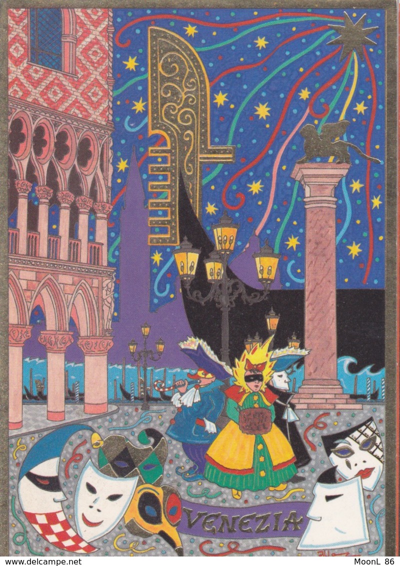 ILLUSTRATEUR - PATRICK HAMM Autographe SIGNATURE  - VENEZIA VENISE - CARNAVAL MASQUE  PLACE - Hamm