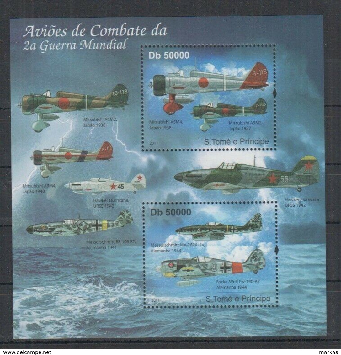 O352. S.Tome E Principe MNH - 2011 - Transport - Aviation - Planes - Militarie - Sonstige & Ohne Zuordnung