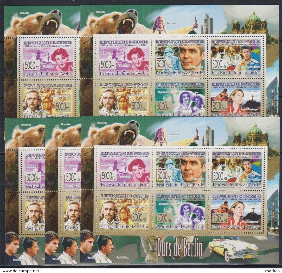 V964. 5x Guinea - MNH - Famous People - Berlin Film Festival - 2008 - Sonstige & Ohne Zuordnung