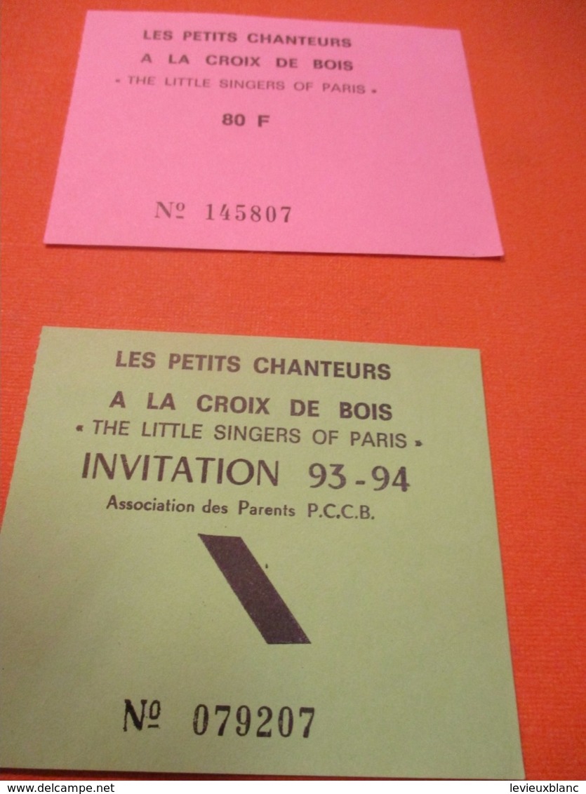 3 Tickets / Les Petits Chanteurs à La Croix De Bois / The Little Singers Of Paris / /1994 TCK198 - Eintrittskarten