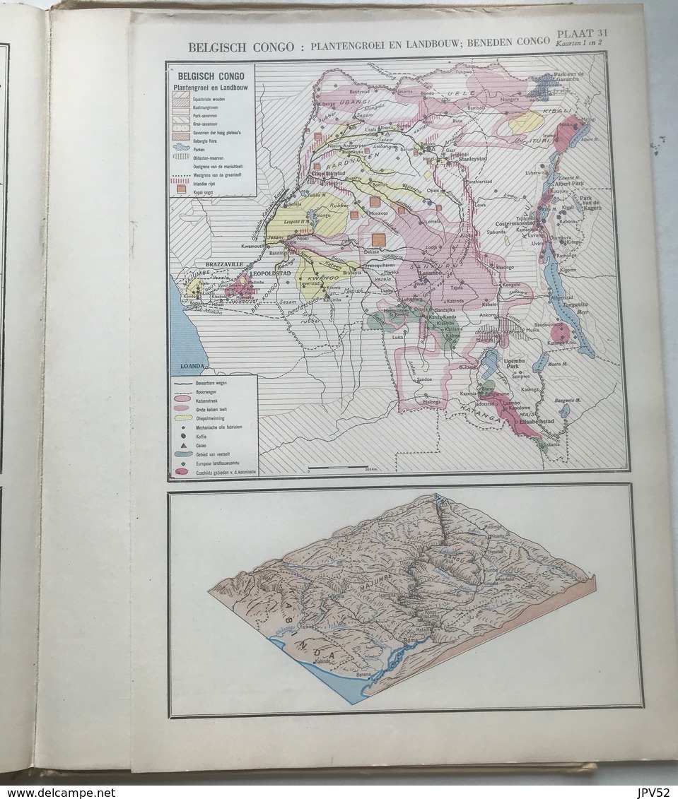 (64) Algemene Atlas - 1955 - Verzameling Roland - H35x25 - 36 Kaarten - Geography