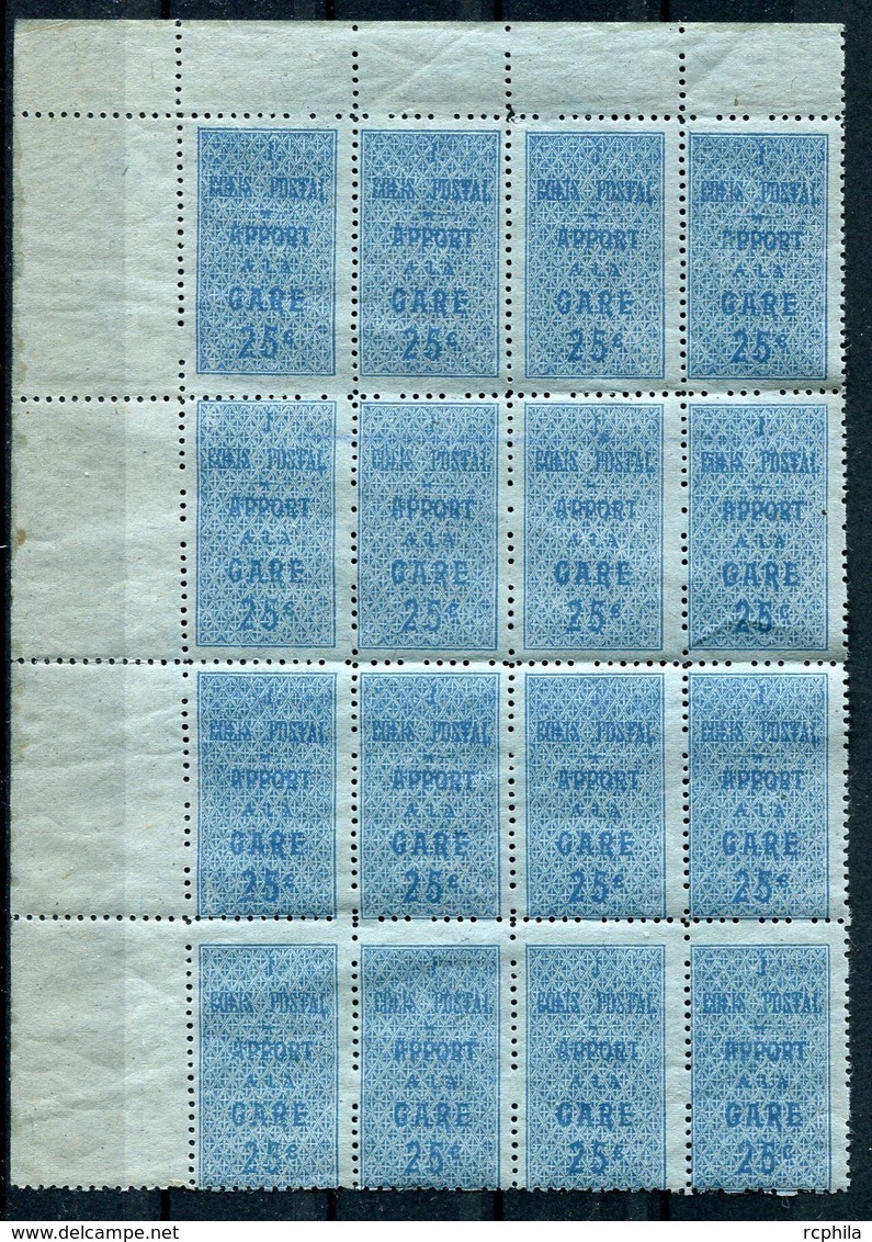 RC 15817 ALGERIE COLIS N° 1 COTE 448€ PANNEAU DE 16 EX COIN DE FEUILLE NEUF ** MNH - Parcel Post