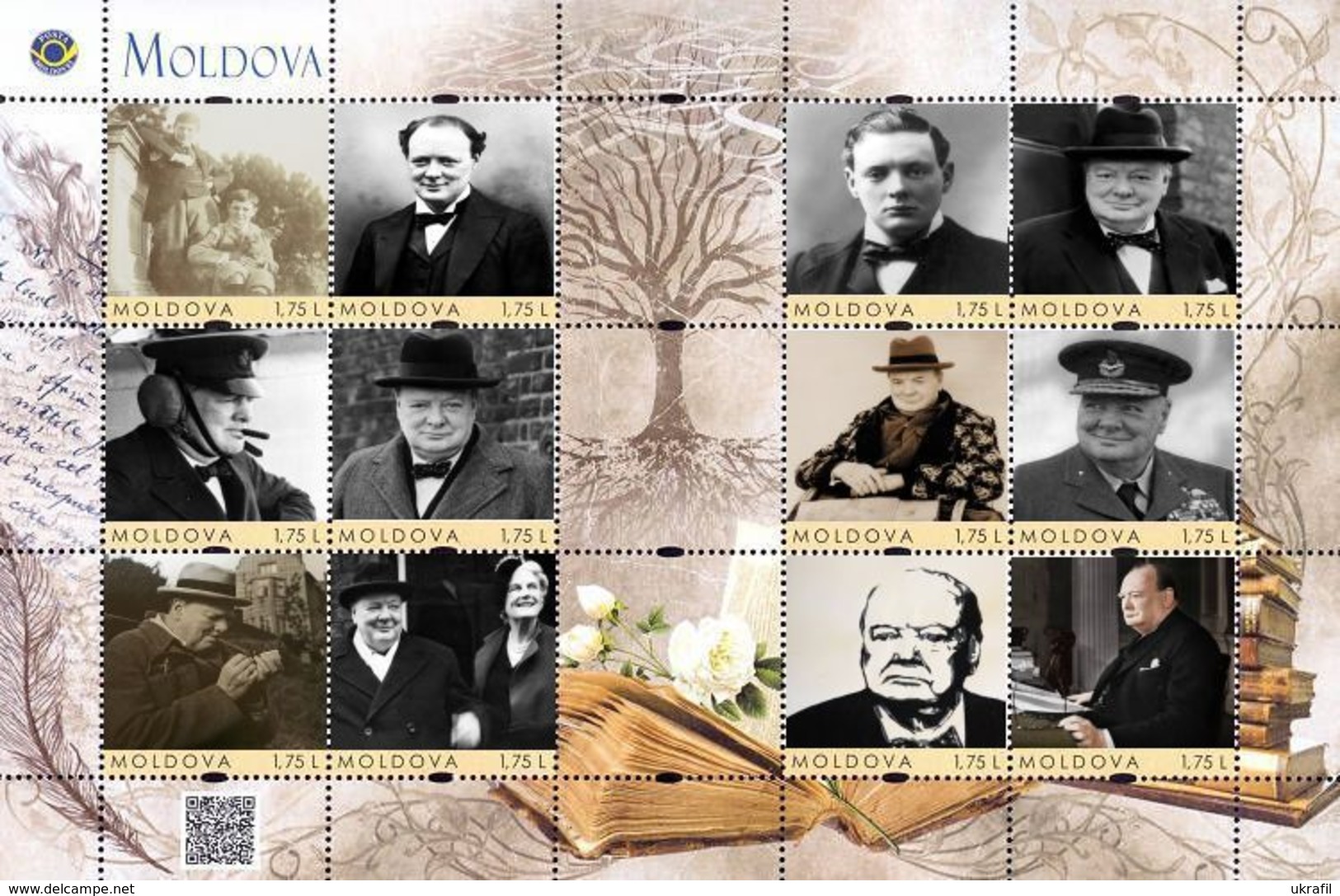 Moldova 2020, England Politician, Writer Winston Churchill, Sheetlet Of 12v - Ukraine