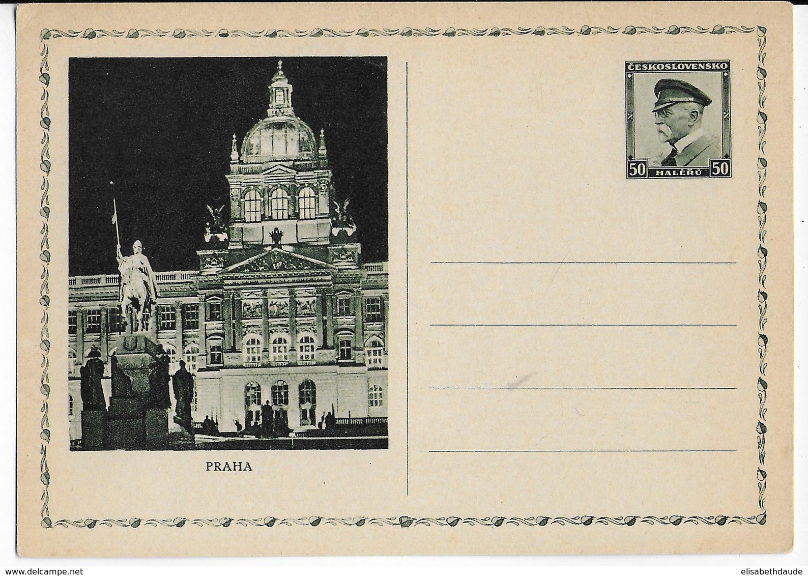 TCHECOSLOVAQUIE - 1935 - CARTE ENTIER POSTAL ILLUSTREE - BILDPOSTKARTE - PRAHA - Ansichtskarten