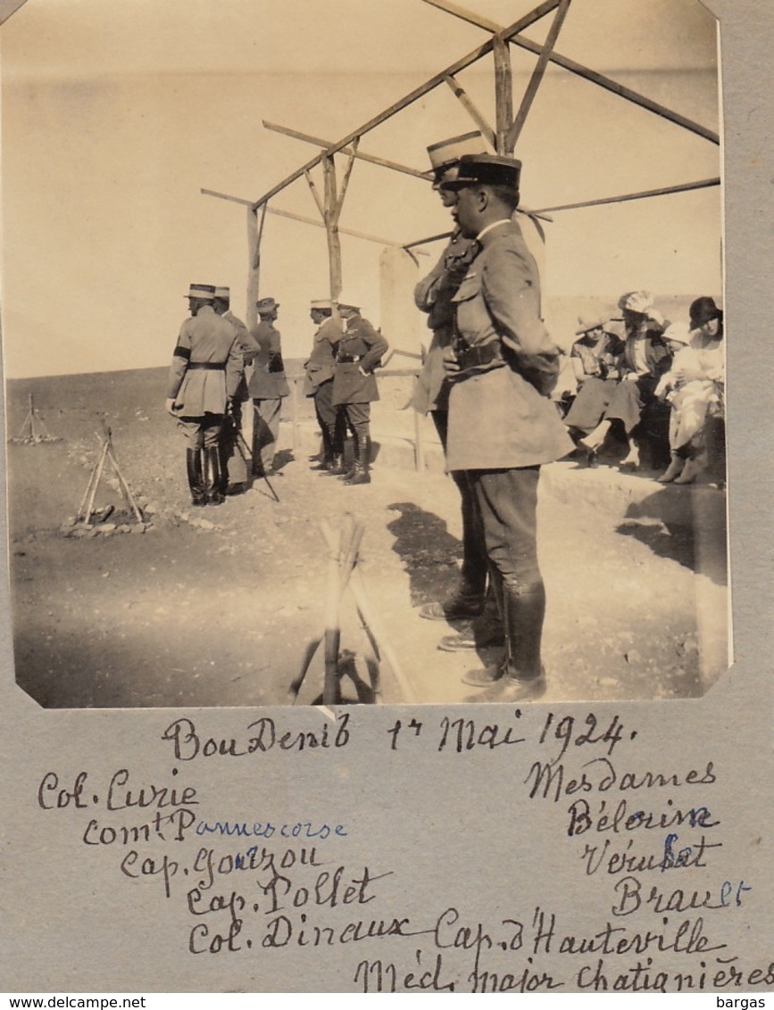 Photo Militaire Maroc Officier à Bou Denib Curie Pannescorse Pollet Dinaux Chatignières Hauteville ... - Guerra, Militari