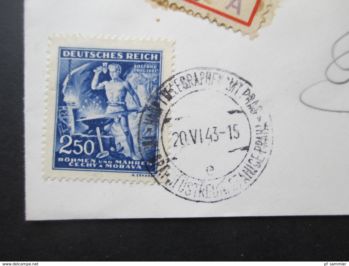 Böhmen Und Mähren 1943 Geburtstag Wagner Nr. 128-130 Satzbrief Einschreiben Haupttelegraphenamt Prag Burgkaserne - Brieven En Documenten