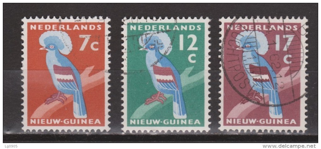 Nederlands Nieuw Guinea Dutch New Guinea 54 - 56 Used ; Kroonduif, Crown Pigeon 1959 - Nederlands Nieuw-Guinea
