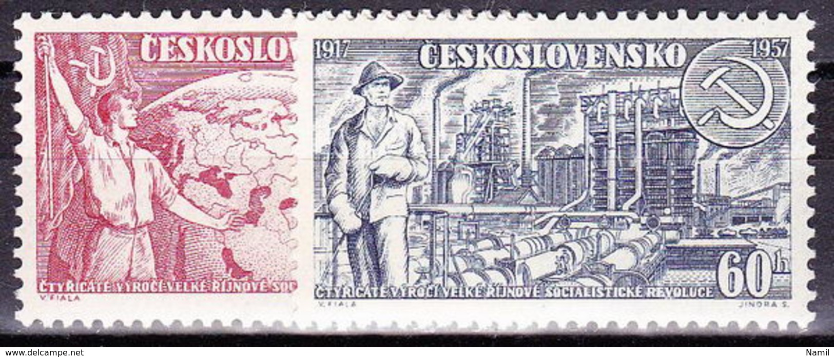 ** Tchécoslovaquie 1957 Mi 1046-7 (Yv 933-4), (MNH) - Unused Stamps