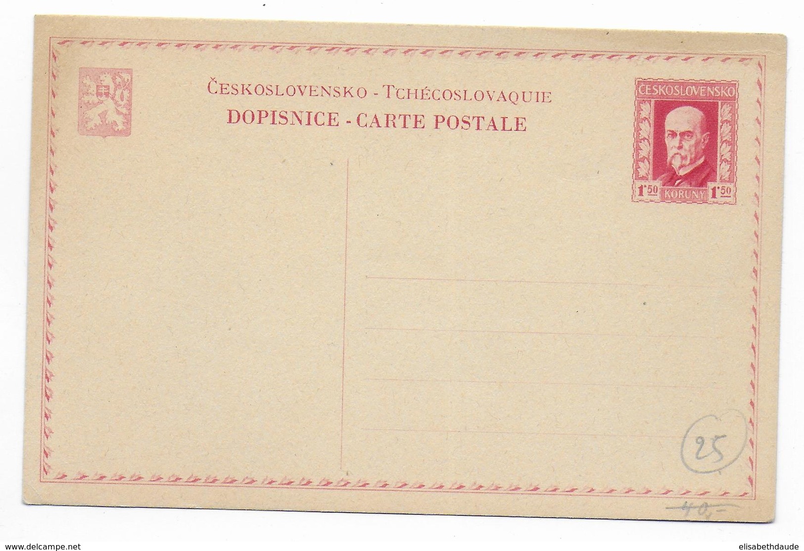 TCHECOSLOVAQUIE - 1926 - CP ENTIER POSTAL Pour ETRANGER - RARE P43 - Ansichtskarten