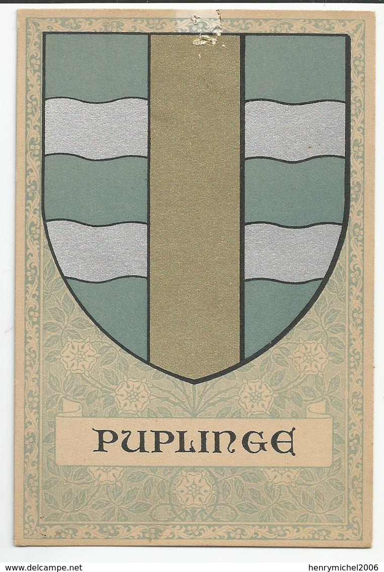 Cpa Suisse Genève Blason Puplinge  Ed Fred De Siebenthal - Genève