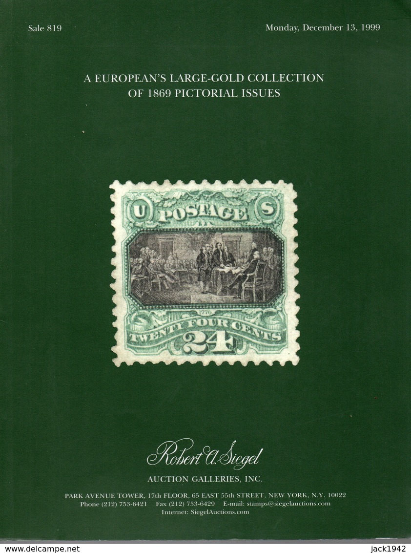 Large-Gold Collection Of US 1869 Pictorial Issues - Auction Dec.1999 - Catalogues For Auction Houses