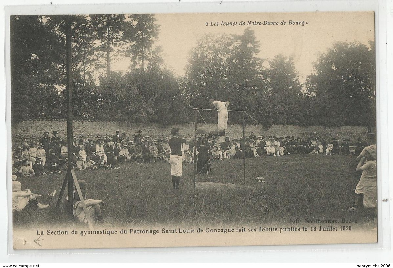 Ain 01 Bourg La Section De Gymnastique Du Patronage St Louis  Gonzague Fait Ses Débuts Publics Le 12/07/1920 Santhonnax - Autres & Non Classés