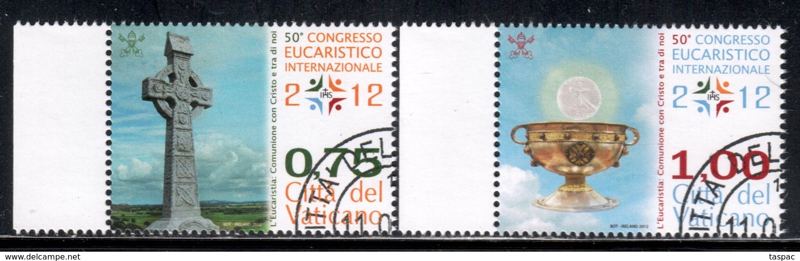 Vatican 2012 Mi# 1738-1739 Used - 50th International Eucharistic Congress - Oblitérés
