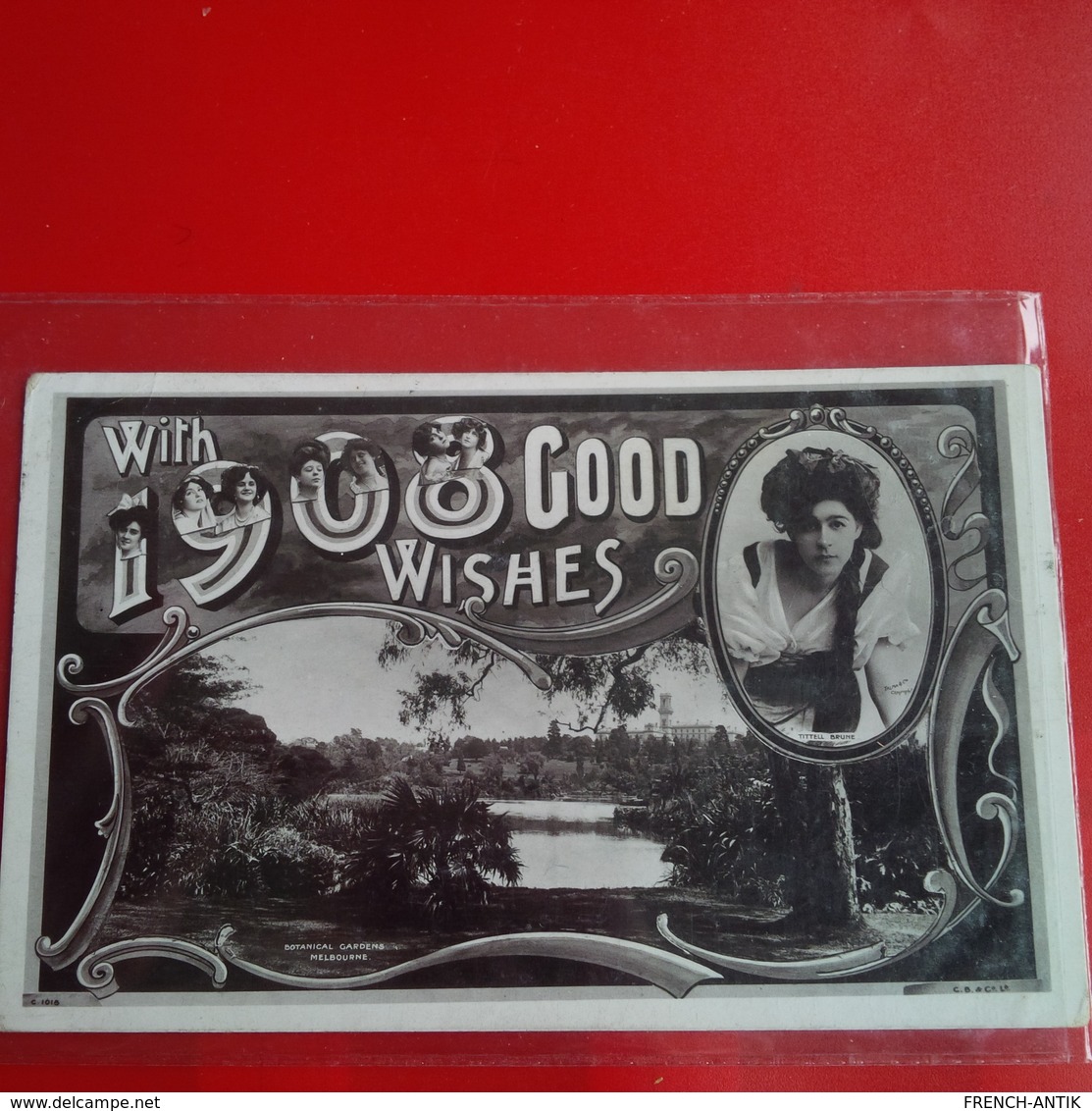 WITH 1908 GOOD WISHES BOTANICAL GARDENS MELBOURNE - Melbourne