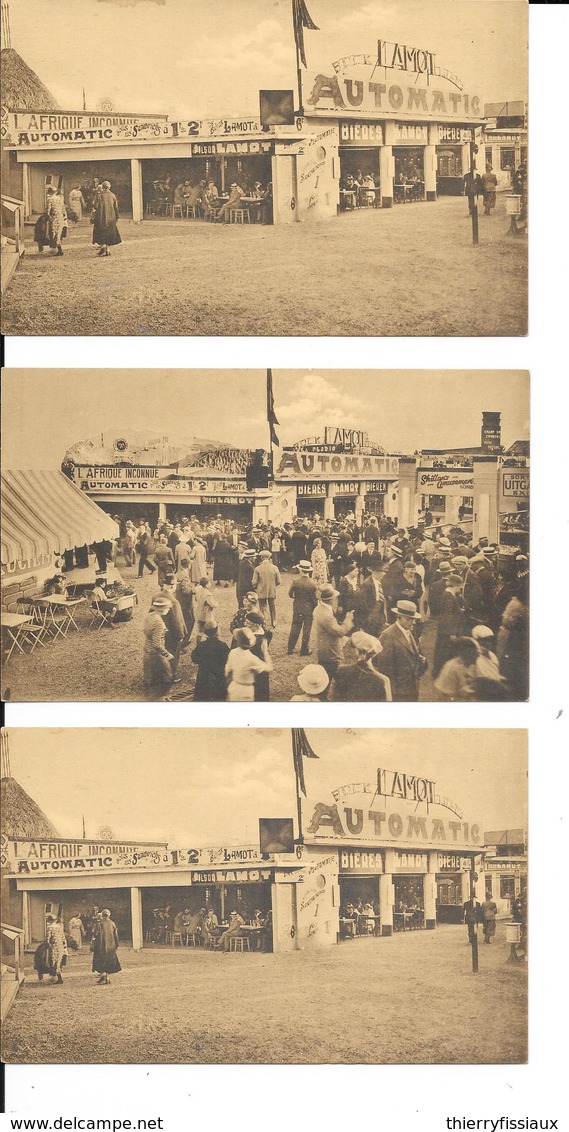 Expo De Bruxelles 1935 - 3 Cartes -Automatique - Bieren Bière LAMOT - Algemeene Tentoostelling Van Brussel 1935 -2 Scans - Wereldtentoonstellingen