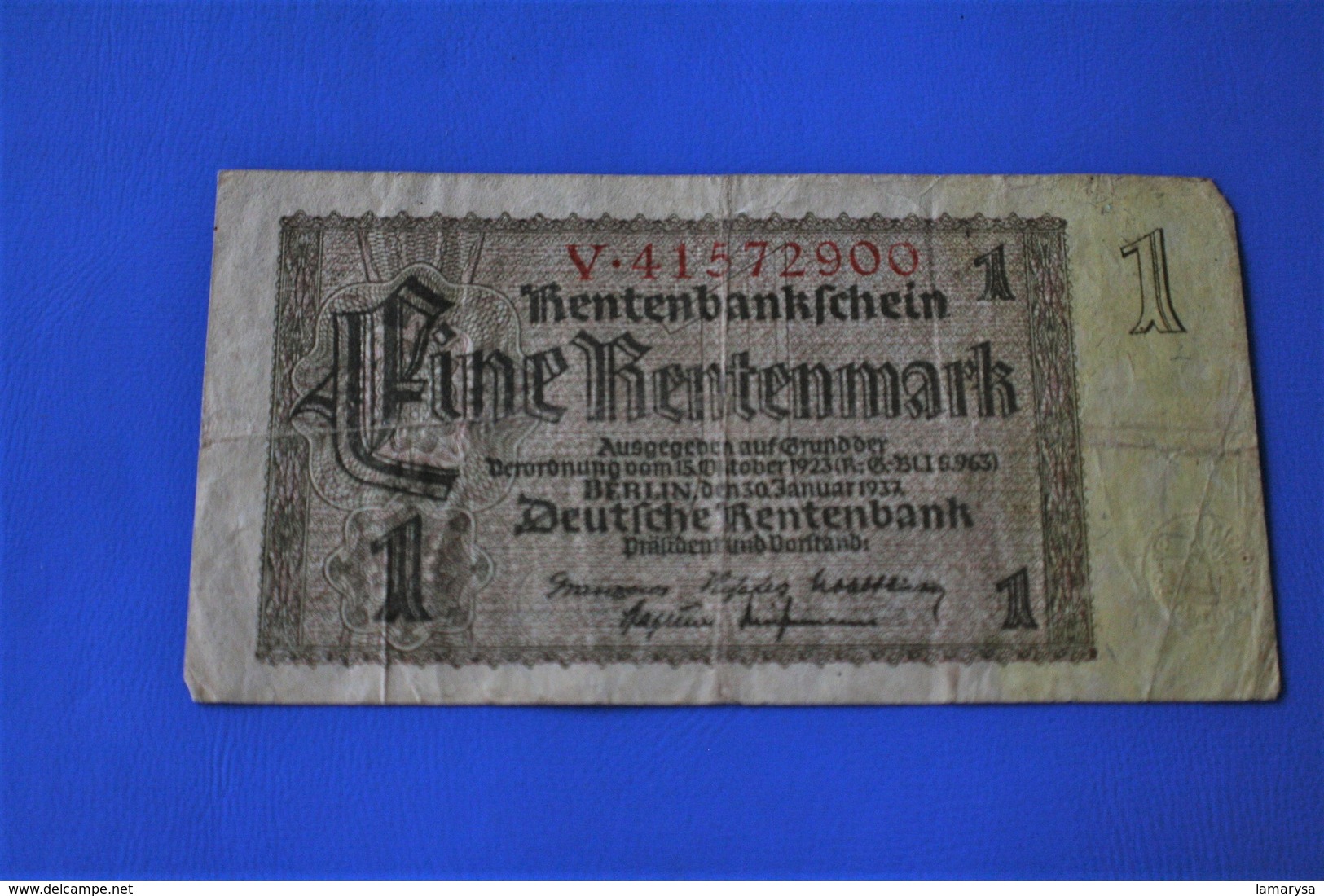 1937 Monnaies & Billet Billets  Allemagne  1933-1945 : Troisième Reich  1 MARK  Reichsbanknote - Otros & Sin Clasificación