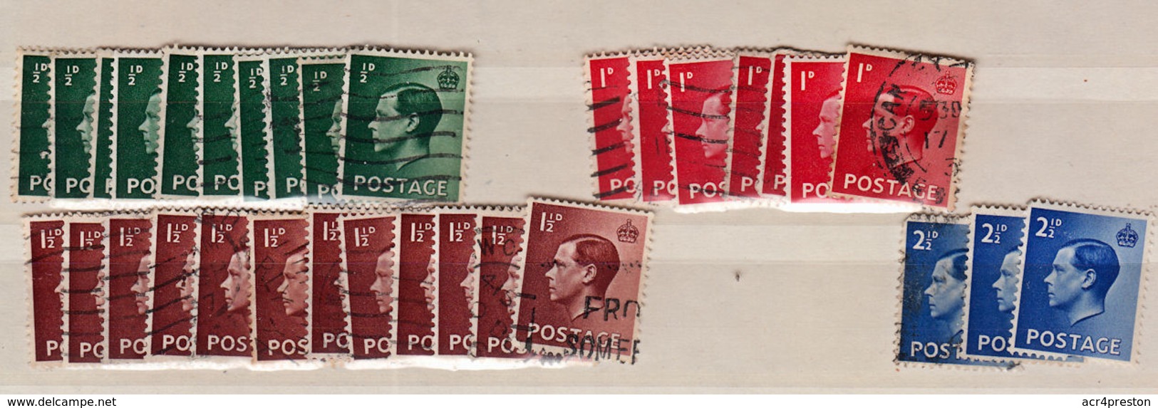 C0247  GREAT BRITAIN,  Small Lot Of King Edward VIII (KEVIII) Used Stamps - Oblitérés