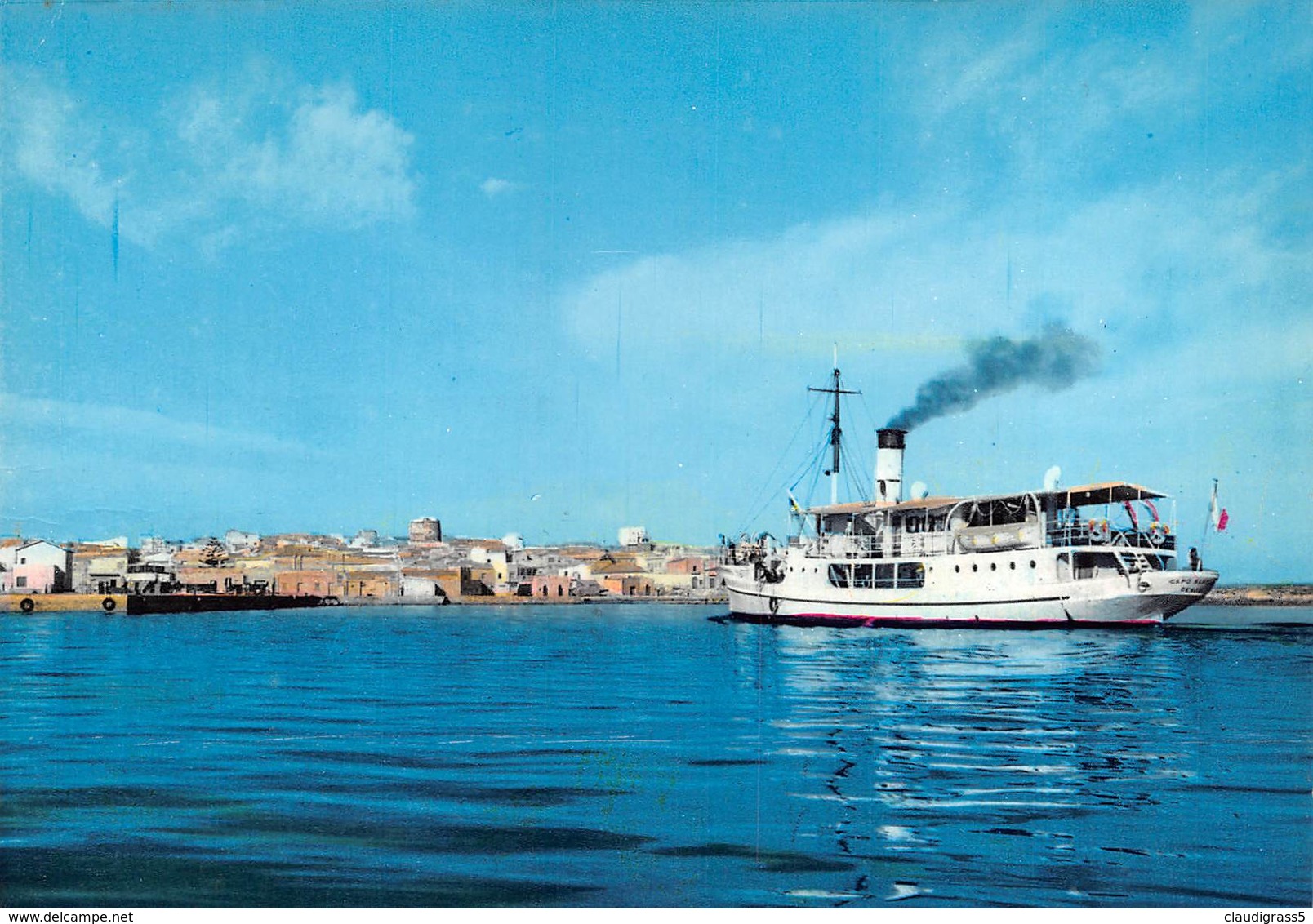 1094"CALASETTA -(IGLESIAS) PANORAMA DEL MARE E TRAGHETTO PER CARLOFORTE"  CARTOL ORIGINALE - Iglesias