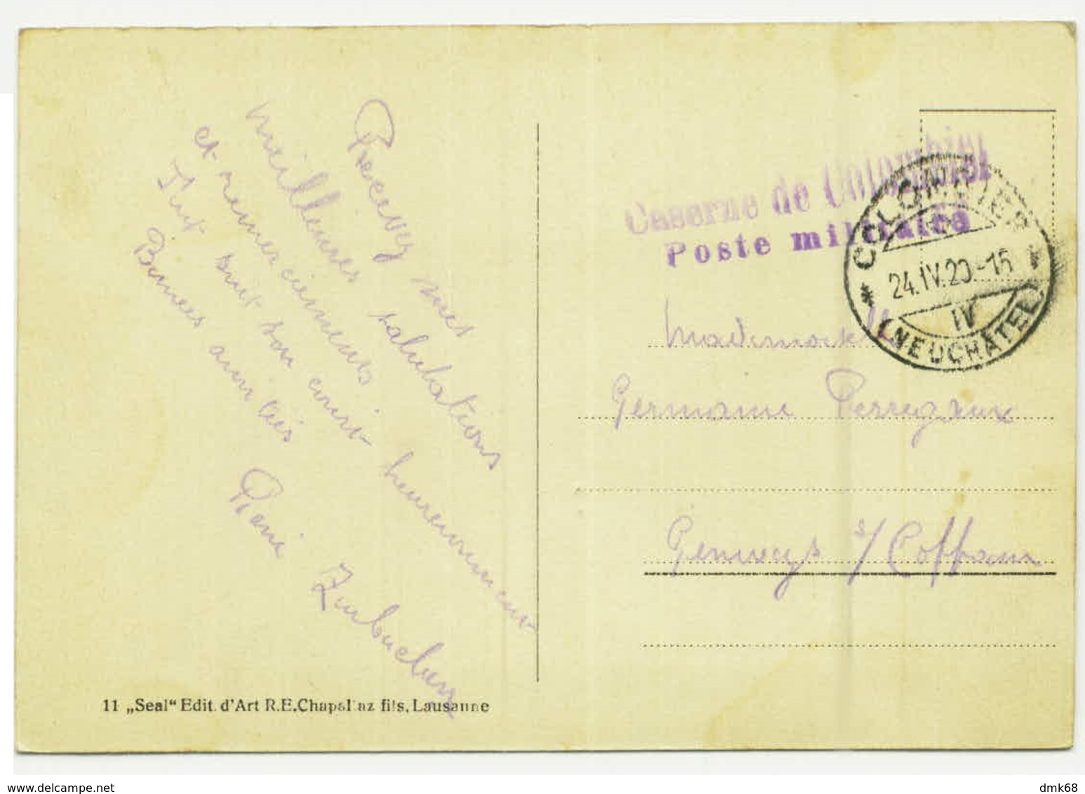 SWITZERLAND - COLOMBIER - DANS LA COUR DES CASERNES - POSTE MILITAIRE   (BG8071) - Colombier