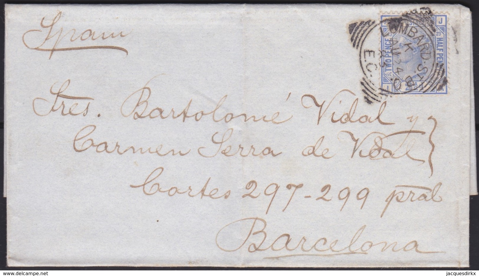 Great Britain  . Yvert  .     62  On Letter .    (2 Scans)    .  O  .   Cancelled      .   /  .   Gebruikt - Cartas & Documentos