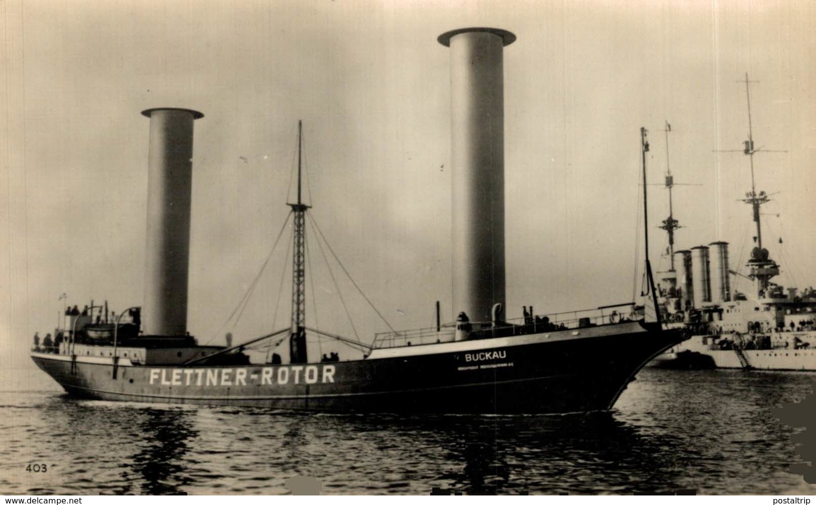 RP  Flettner-Rotorschiff Buckau Passiert Ein Kriegsschiff - Andere & Zonder Classificatie