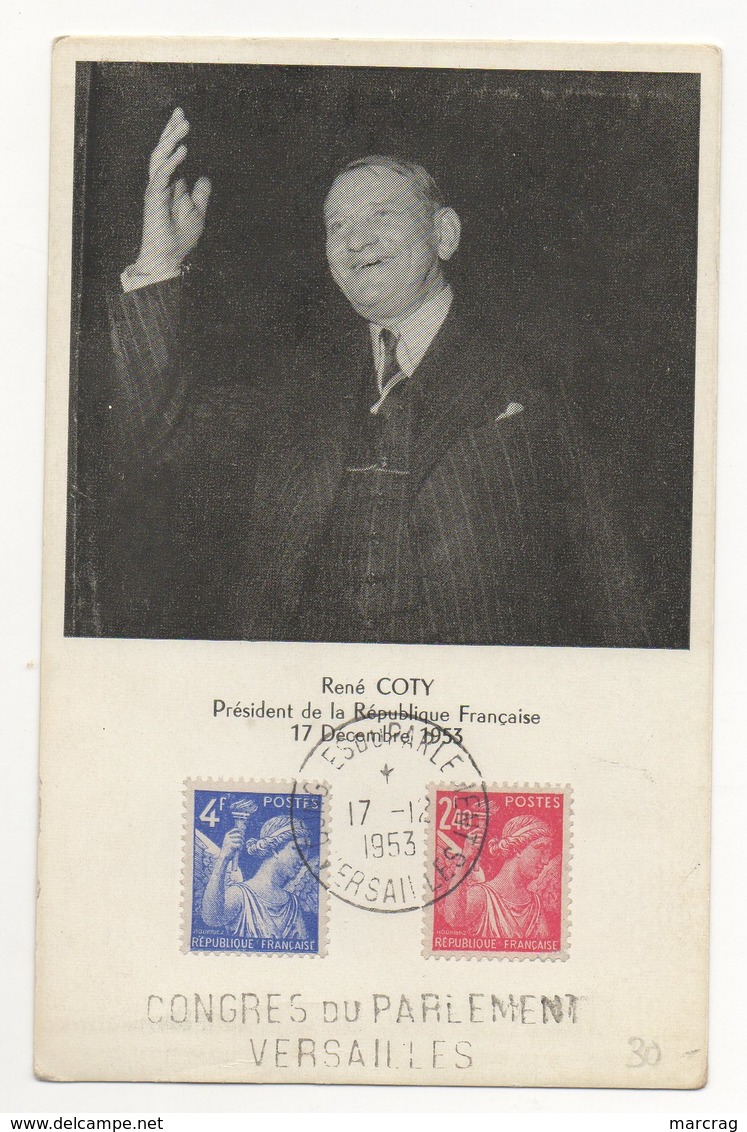 CONGRES DE VERSAILLE PRESIDENT RENE COTY 1953 - 1940-1949