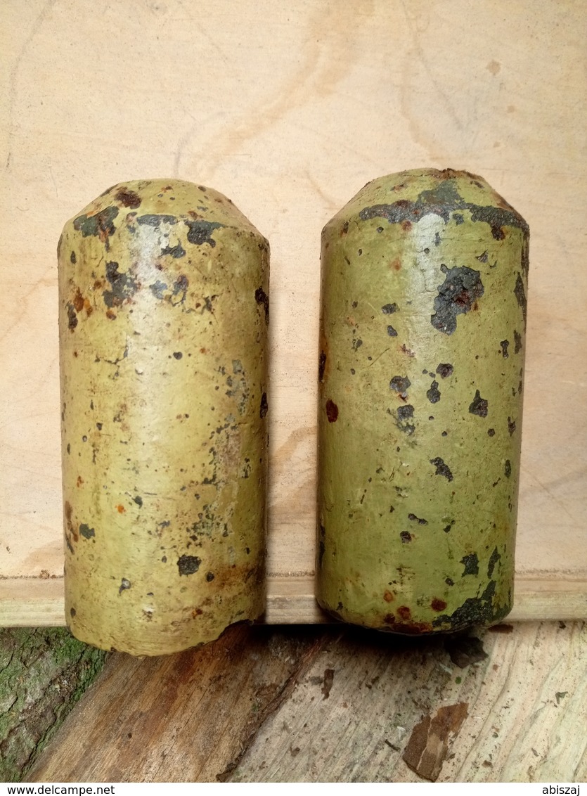 WWII LOT 2x German Stockmine M43 Beton Concrete Mine (Neutralisé) - Armes Neutralisées