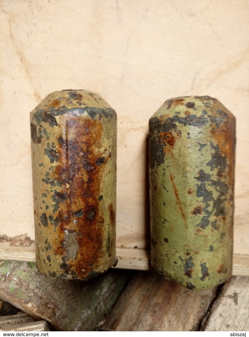 WWII LOT 2x German Stockmine M43 Beton Concrete Mine (Neutralisé) - Armi Da Collezione