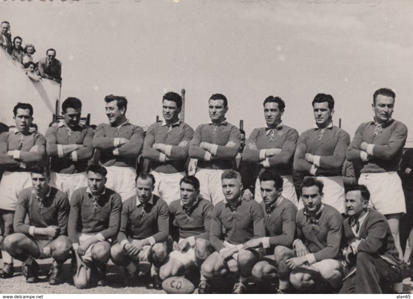 'Castres Olympiques' French Soccer (Football) Team, 1949/50 Champions,  C1950s Vintage Real Photo Postcard - Calcio