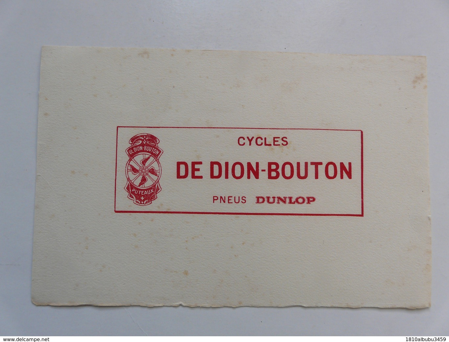 VIEUX PAPIERS - BUVARD : Cycles DE DION - BOUTON - Automobile