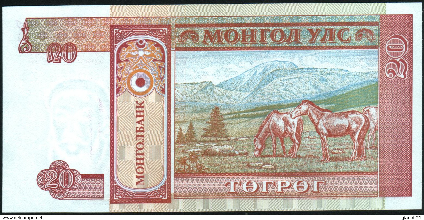 MONGOLIA - 20 Tugrik Nd.(1993) {Mongolbank} UNC P.55 - Mongolie