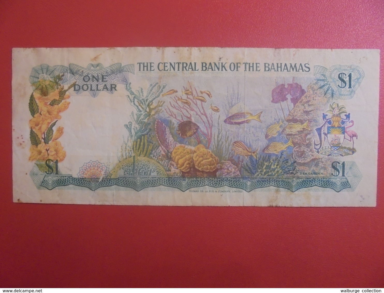 BAHAMAS 1$ 1974 CIRCULER +PETITE REPARATION  (B.11) - Bahamas