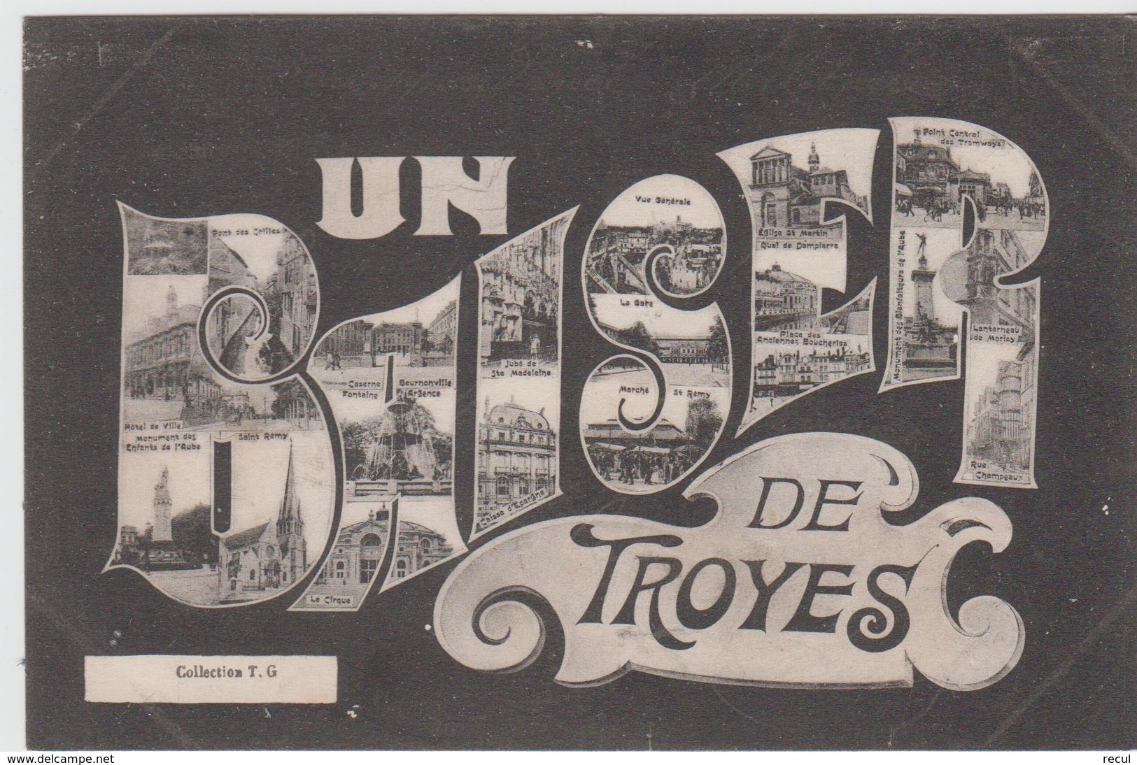 AUBE - UN BAISER De TROYES - Carte Multi - Vues écrite - Troyes