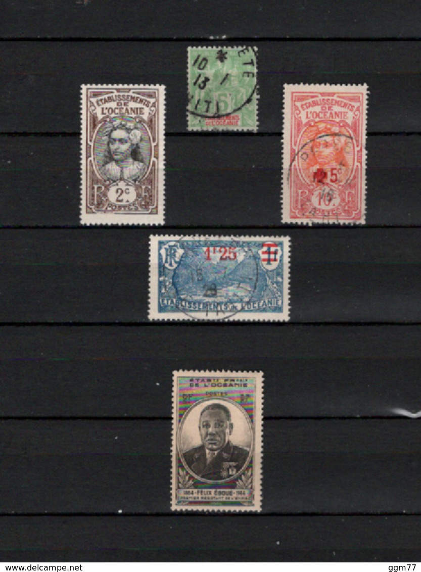 5 TIMBRES OCEANIE OBLITERES  DE 1900 à 1945    Cote : 12,30 € - Autres - Océanie