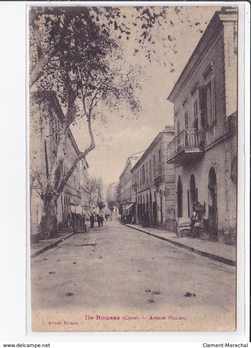 ILE ROUSSE : L'avenue Piccioni (éditeur ALFONSI) - Très Bon état - Other & Unclassified