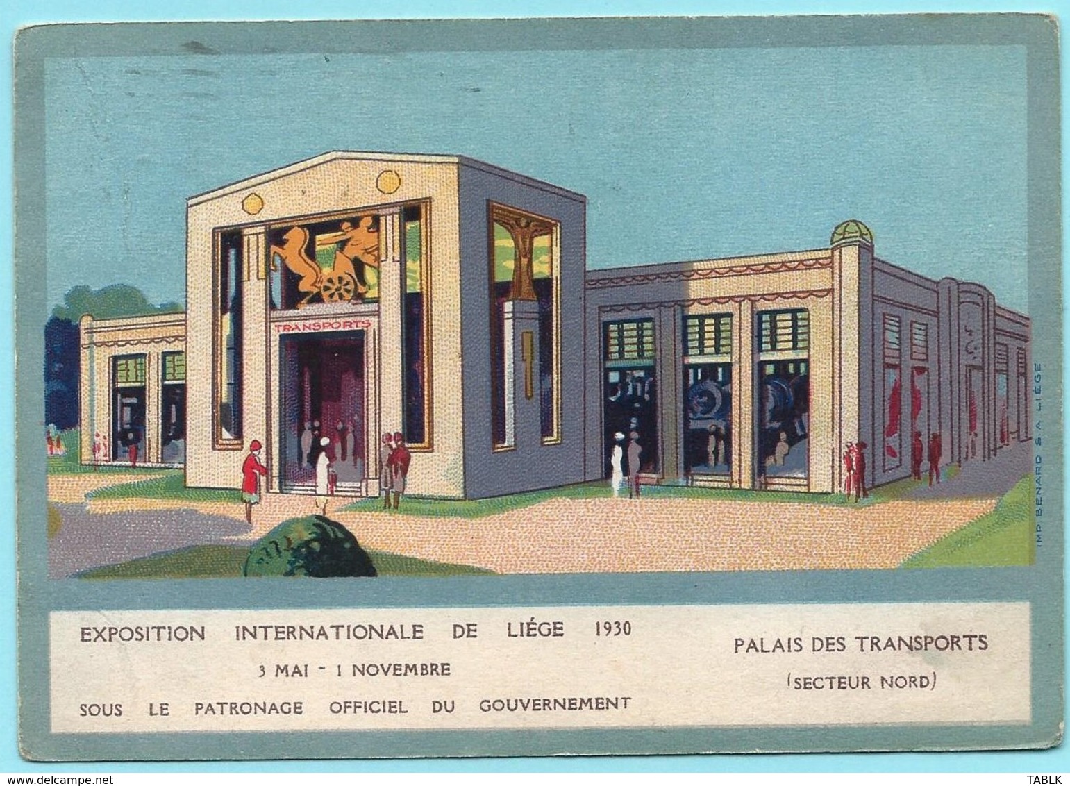 1016 - BELGIE - LUIK - LIEGE - EXPOSITION INTERNATIONAL 1930 - PALAIS DES TRANSPORTS - HERDENKINGSZEGEL (!) - Liege