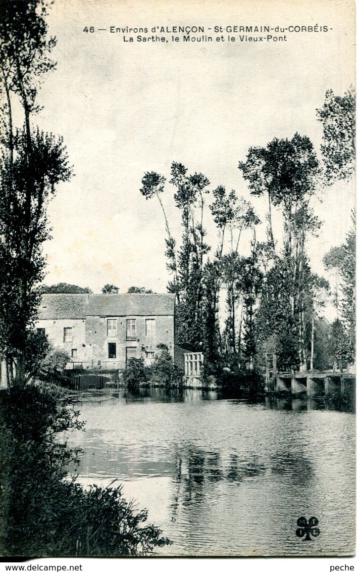 N°4597 T -cpa St Germain Du Cordéis -la Sarthe , Le Moulin Et Le Vieux Pont- - Moulins à Eau