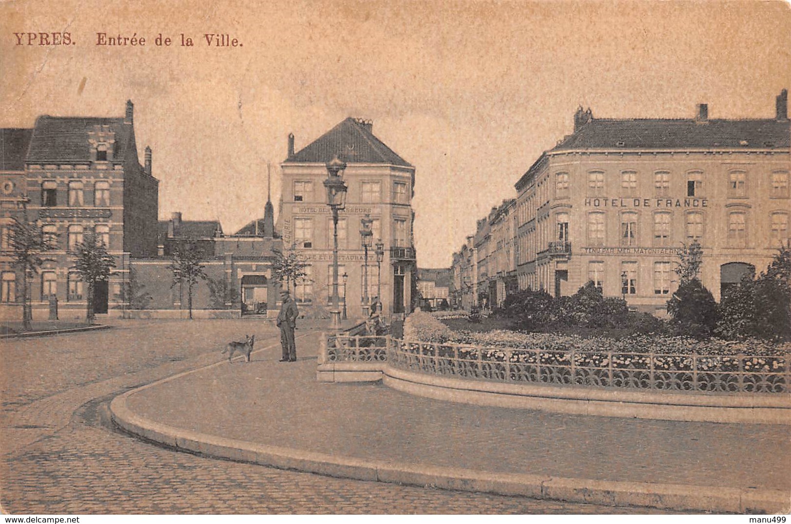 Ypres - Entrée De La Ville (hôtel Des Brasseurs & Hôtel De France) 1911 - Ieper
