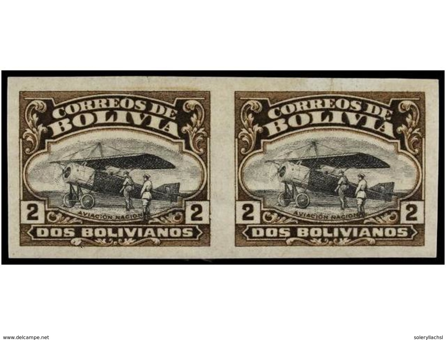 **/* BOLIVIA. Sc.CA 1, 3, 5, 6. 1924. 10 Ctvos., 25 Ctvos., 1 Bolivar Y 2 Bolivares En Pareja SIN DENTAR. Juego Completo - Autres & Non Classés